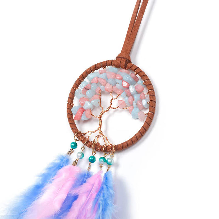 Olivenorma Crystal Tree of Life Feather Dreamcatcher Car Ornament - image 6