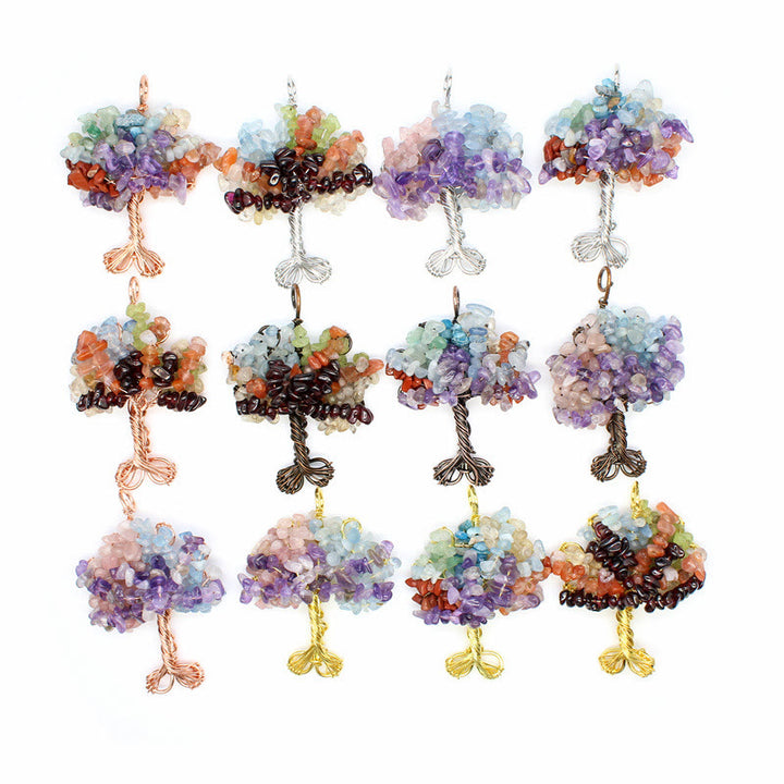 Olivenorma Crystal Gravel Chakra Tree Of Life Necklace Pendant - image 17