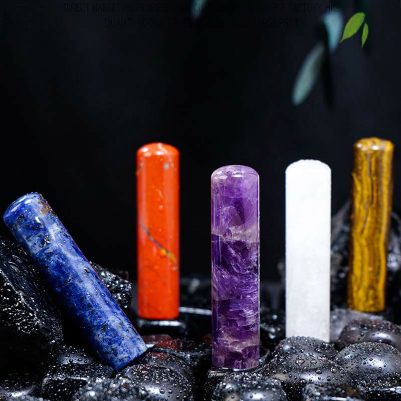 Olivenorma Natural Chakra Crystal Cylinder Ornament Gemstone Decoration - image 12