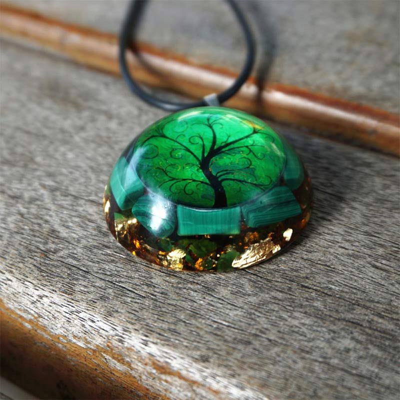 Olivenorma Natural Malachite Tree Of Life Necklace - image 3
