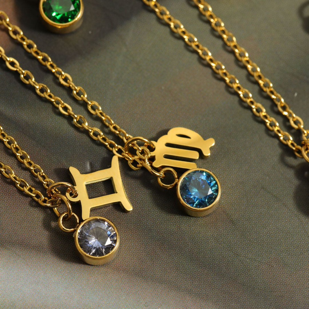 Olivenorma Zodiac Rune Birthstone Stainless Steel Necklace - image 46