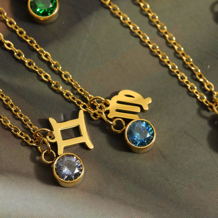 Olivenorma Zodiac Rune Birthstone Stainless Steel Necklace - image 46