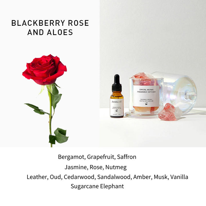 Olivenorma Scented Oil Diffuser Gift Set Crystal Aromatherapy - Strawberry Quartz&BLACKBERRY ROSE AND ALOES - image 8