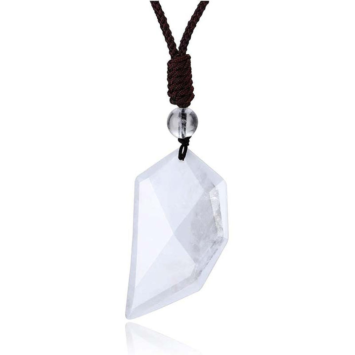 Olivenorma Obsidian Clear Quartz Heart Necklace - Clear Quartz - image 6