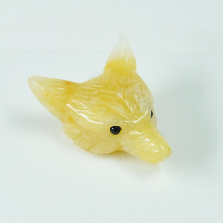 Olivenorma Spirit Guardian Wolf Head Crystal Carving Gemstone Decoration - Yellow Jade - With Card - image 27