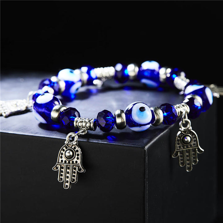 Olivenorma Evil Eye Hamsa Pendant Epoxy Zircon Bracelet - image 8