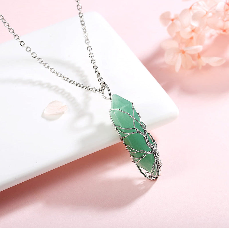 Olivenorma Crystal With Tree Of Life Gemstone Necklace - image 2