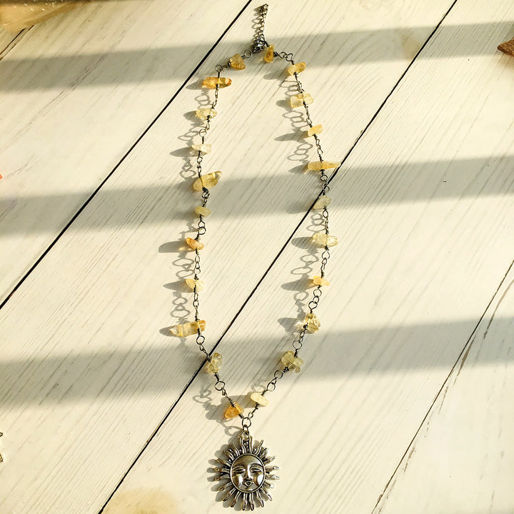 Olivenorma Crystal Color Rough Beaded Necklace - Citrine - image 4