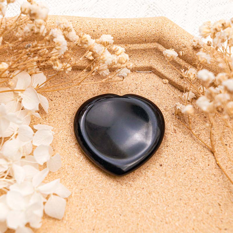 Olivenorma Black Obsidian Heart Worry Stone - image 3