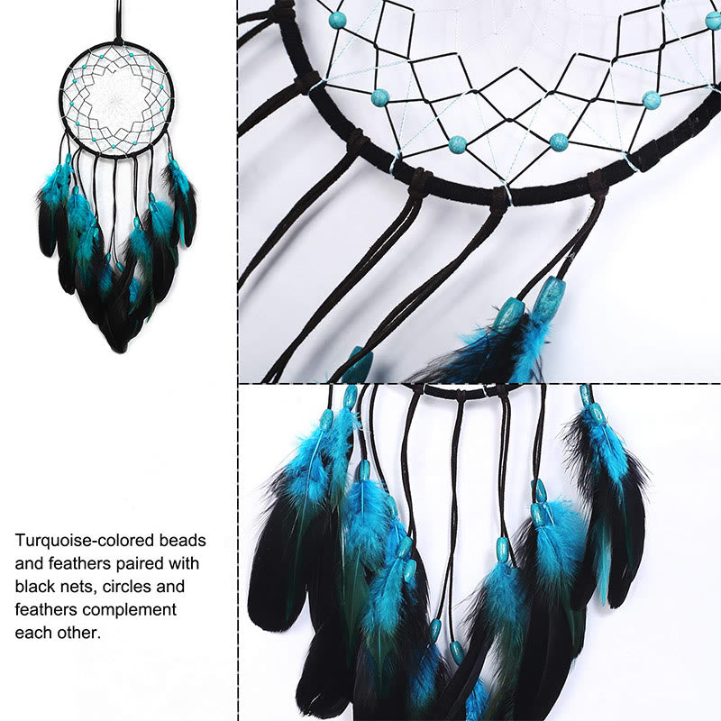 Olivenorma "Peace Lotus" - Turquoise Feather Dream Catcher - image 6