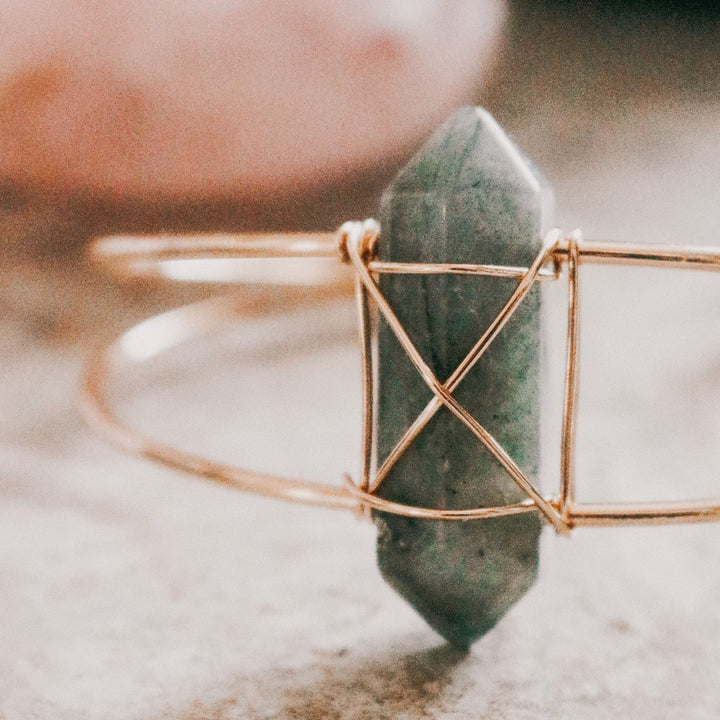 Olivenorma Natural Crystal Hexagon Post Wire Bracelet - image 4