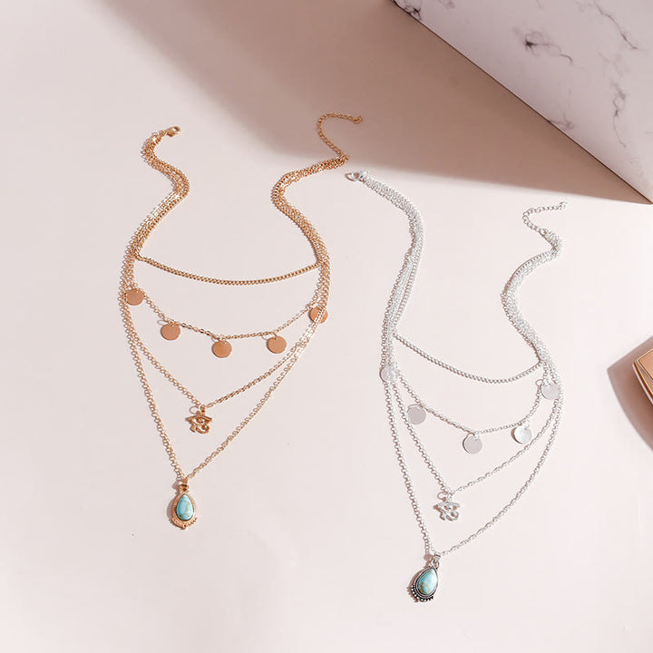Olivenorma Turquoise Eye Of Horus Pendant Four Layer Necklace - image 10