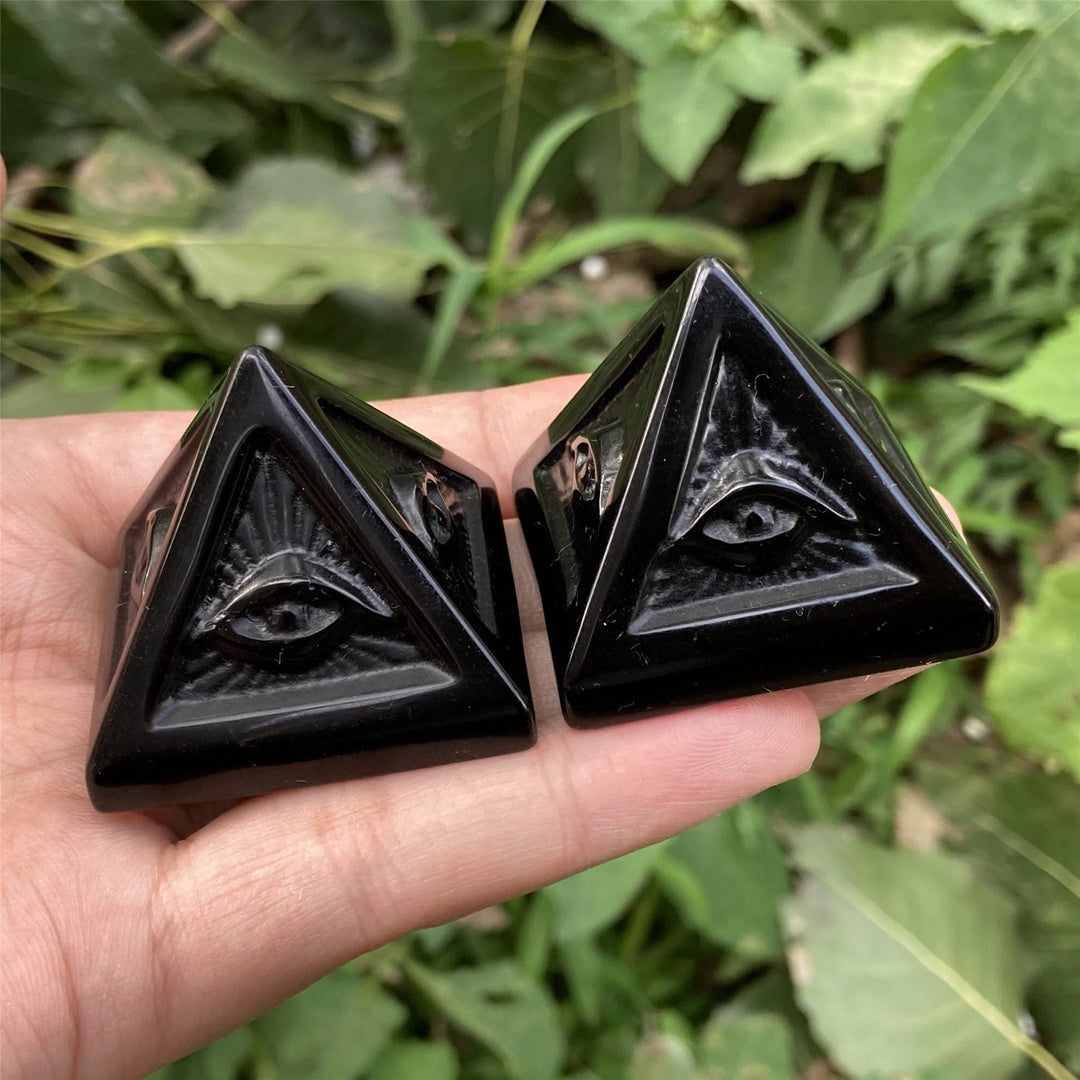 Olivenorma Obsidian Orgone Pyramid Gemstone Decoration - image 1