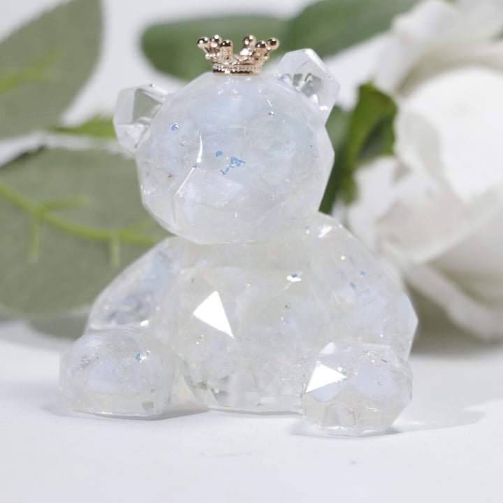 Olivenorma Crystal Gravel Resin Bear Ornament Gemstone Decoration - Opalite - image 13