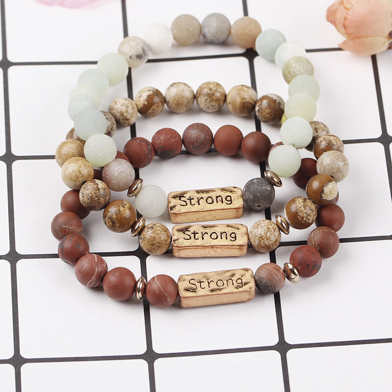 Olivenorma Natural Gemstone Strong Engraving Bracelet - image 0