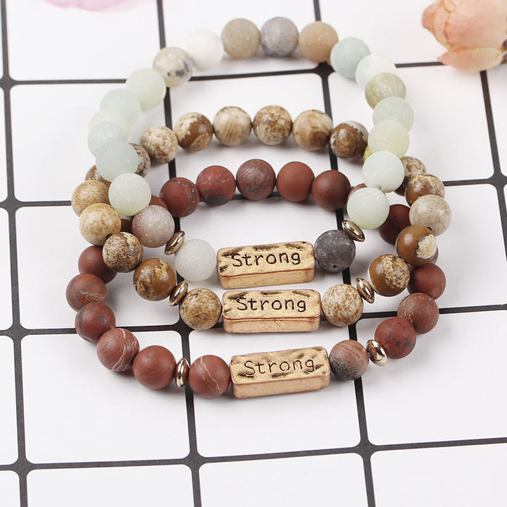 Olivenorma Natural Gemstone Strong Engraving Bracelet - image 0