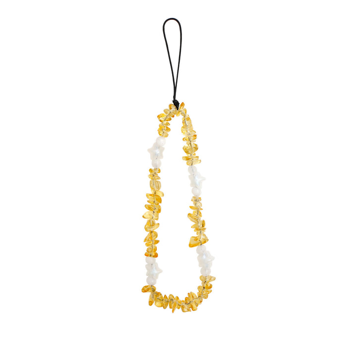 Olivenorma Handmade Crushed Stone Pearl Pentagram Beading Phone Strap - Citrine - image 10
