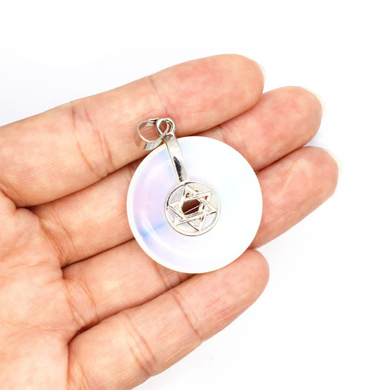 Olivenorma Natural Crystal Peace Buckle Tree Of Life Necklace - Opal - Hexangular Star - image 68