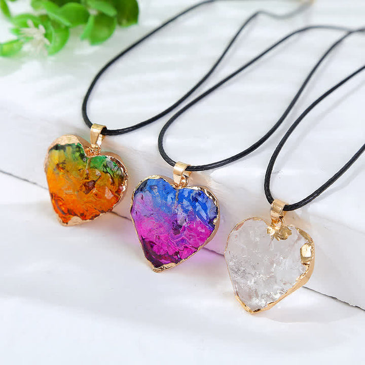 Creative Heart Crystal Fluorite Necklace - image 0