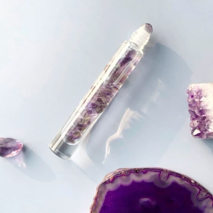 Olivenorma Roll-On Essential Oil Bottle Crystal Decoration - Amethyst - image 0