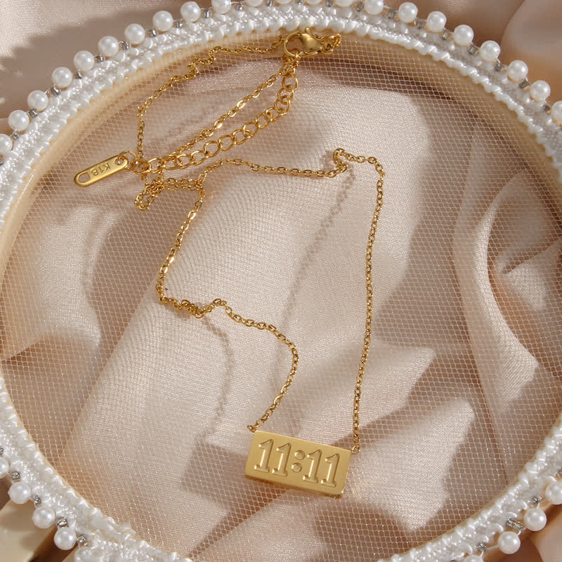 Olivenorma 11:11 Angel Number Dainty Necklace And Ring - image 14