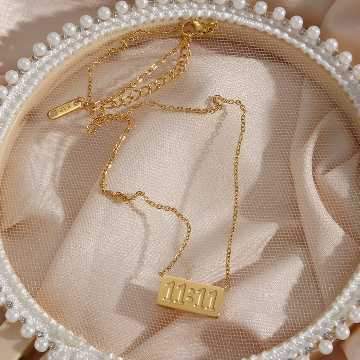 Olivenorma 11:11 Angel Number Dainty Necklace And Ring - image 14