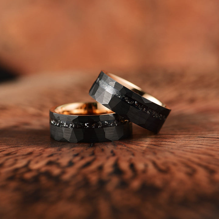 Olivenorma 8mm Black Tourmaline Tungsten Carbide Ring - image 3