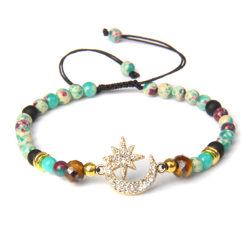 Olivenorma "Moon And Starlight" Gemstone Moon & Star Bracelet - Amazonite - image 4