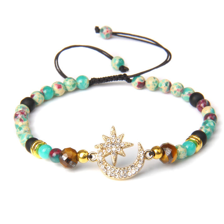 Olivenorma "Moon And Starlight" Gemstone Moon & Star Bracelet - Amazonite - image 4