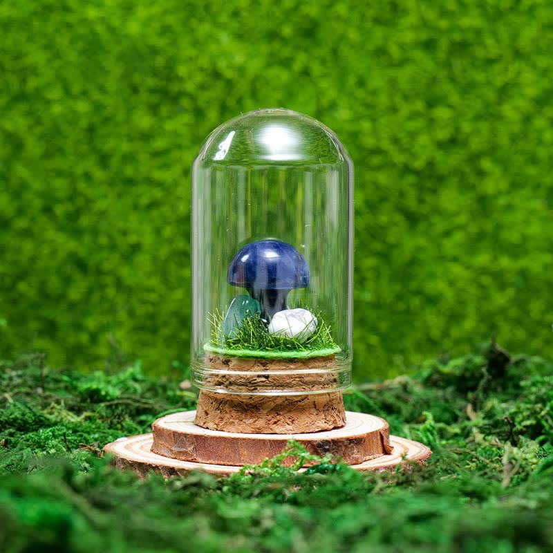 Olivenorma Glass Cover Natural Crystal Mushroom Decoration - Sodalite - image 19