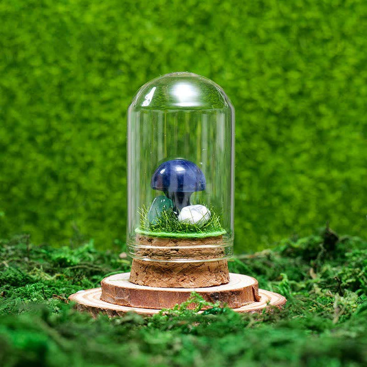 Olivenorma Glass Cover Natural Crystal Mushroom Decoration - Sodalite - image 19