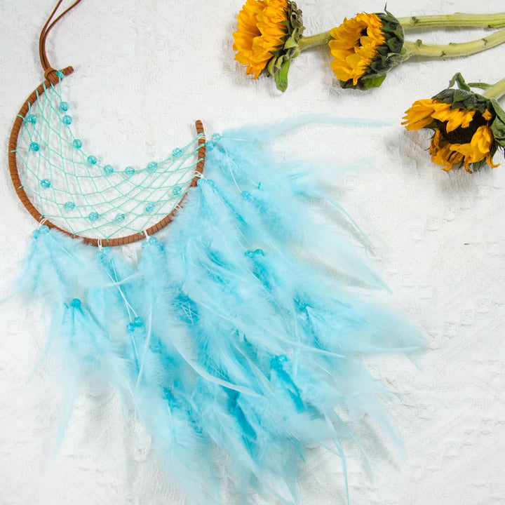 Olivenorma Handmade Beaded Turquoise Purple Jade Moon Dream Catcher - image 16