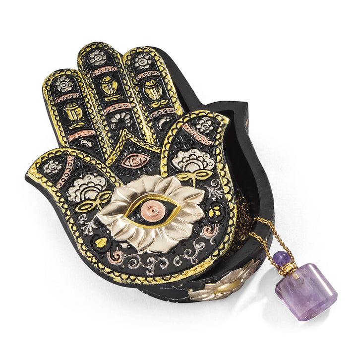 Olivenorma Handpainted Evil Eye Hamsa Box Ornamet Decoration - image 1