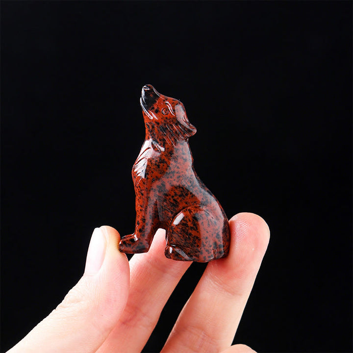 Olivenorma Natural Crystal Little Wolf Boy Gemstone Decoration - image 2