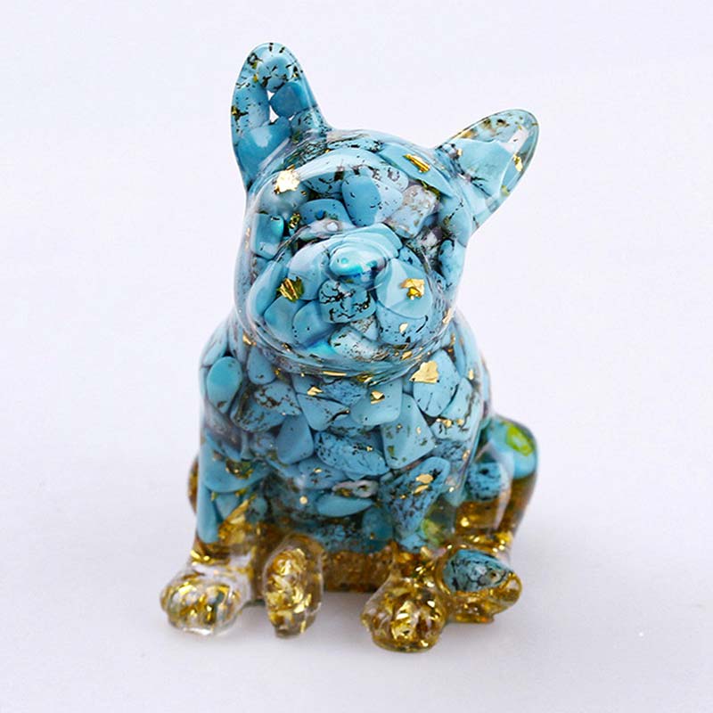 Olivenorma Natural Stone Puppy Decoration - Turquoise-Bulldog - image 33