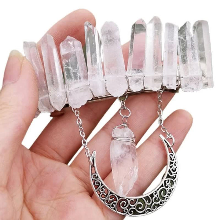 Olivenorma Clear Crystal Cresent Moon Hairpin - image 4