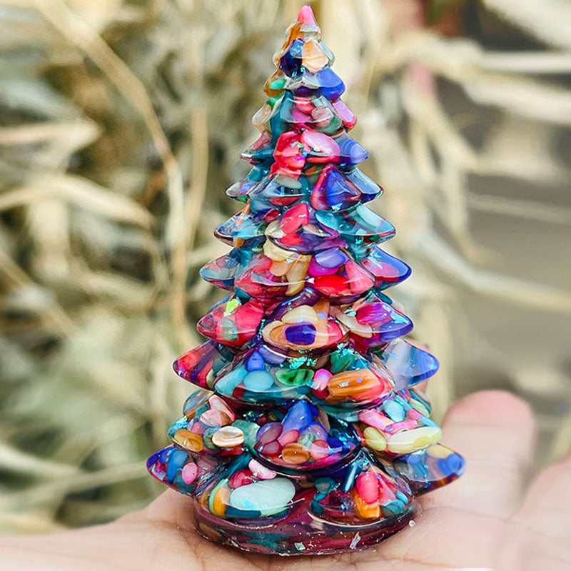 Olivenorma Multi-Color Natural Crystal Christmas Tree Gemstone Decoration - Color Agate - image 1