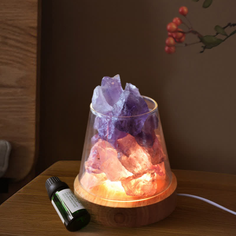 Olivenorma Goblet of Fire Shape Crystal Or Himalayan Pink Salt Lamp - Amethyst - image 16