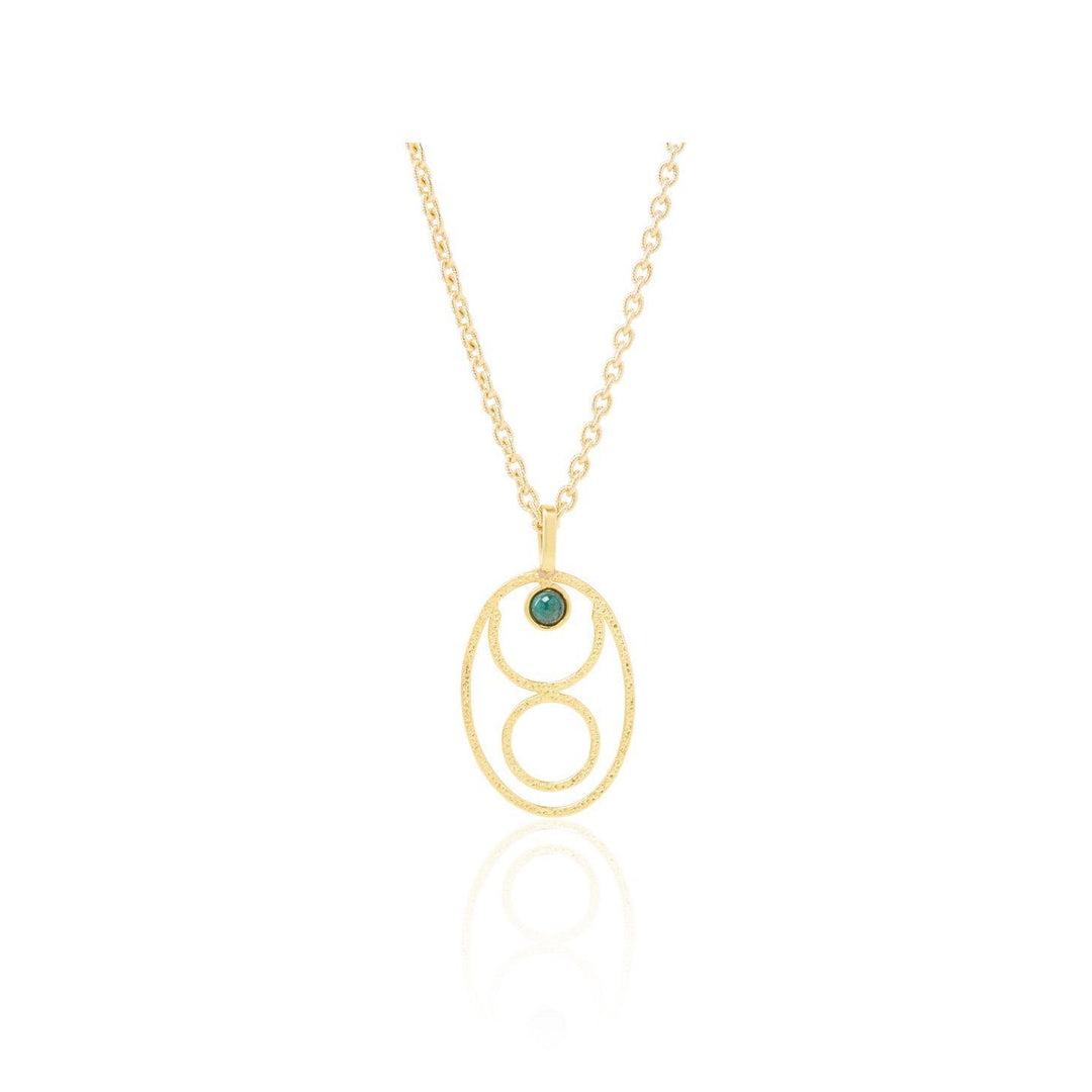 Olivenorma Hollow Zodiac Rune Birthstone Necklace - Taurus &Emerald - image 2