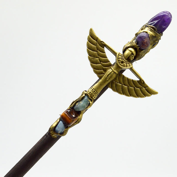 Olivenorma Witch Angel Natural Crystal Wands - Amethyst - Gold - image 20