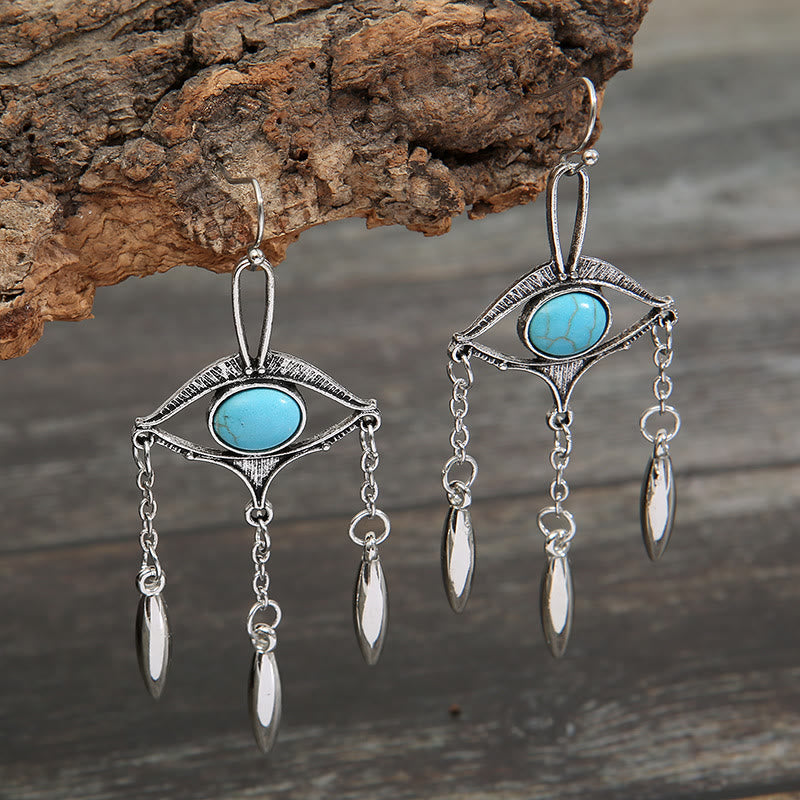 Olivenorma Geometric Cutout Eye Turquoise Bohemia Earrings - Turquoise - image 0