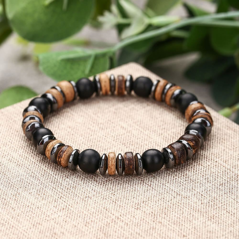 Olivenorma Black Onyx Hematite Bronzite 8mm Beaded Bracelet - image 3