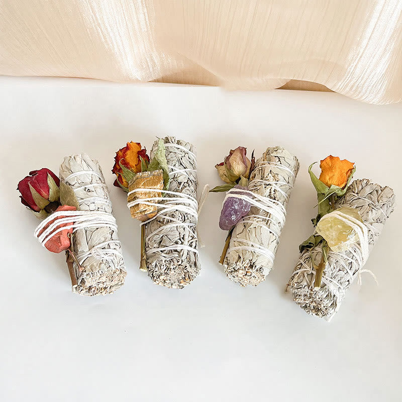 Olivenorma Natural Crystal Plant Rose Dried Flowers White Sage - image 14