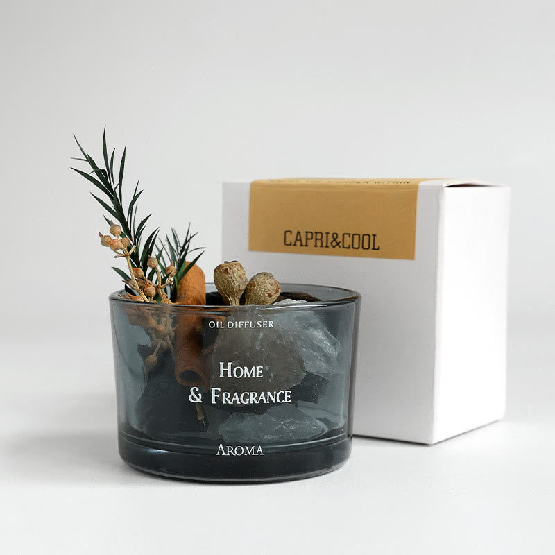 Olivenorma Natural Crystal Flameless Essential Oil Crystal Aromatherapy - Clear Crystal&Obsidian - White Peach Oolong - image 8