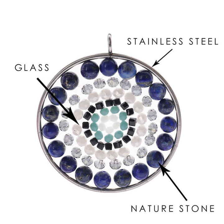Olivenorma Datura Flower Round Pendant Crystal Necklace - image 36