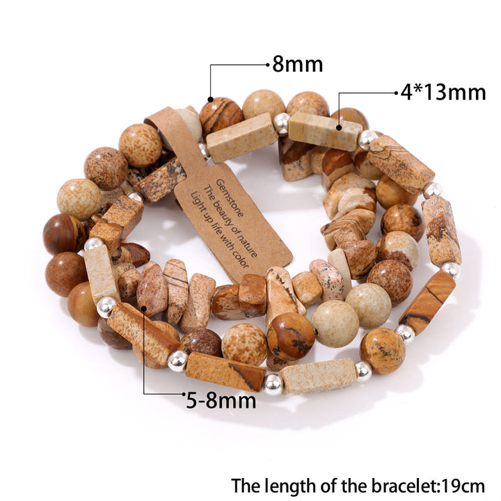 Olivenorma Natural Stone Irregular Three Layer Bracelet Set - image 40