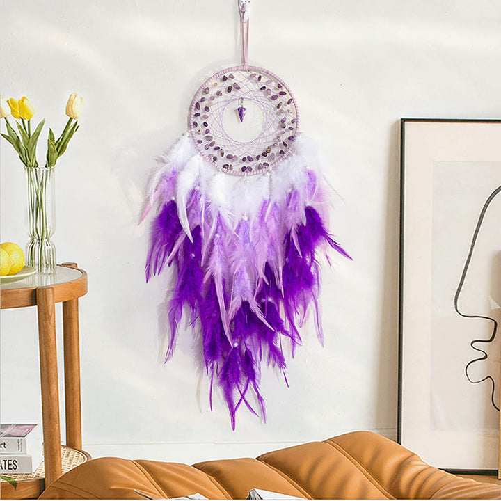 Olivenorma Amethyst Gravel Pendulum Pendant Purple Dream Catcher - Without Lights - image 0