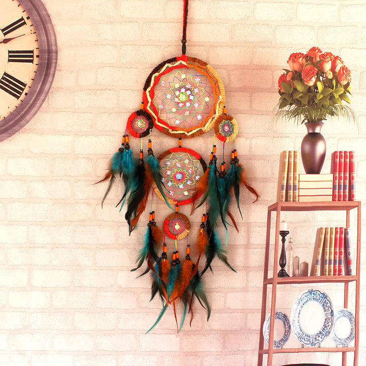 Olivenorma Handmade Wooden Beads Feather Dream Catcher - image 2