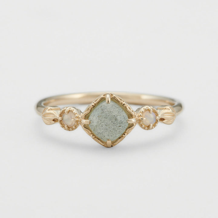 Olivenorma Natural Labradorite Square Stone Ring Necklace - Ring #US Size 8 - image 5