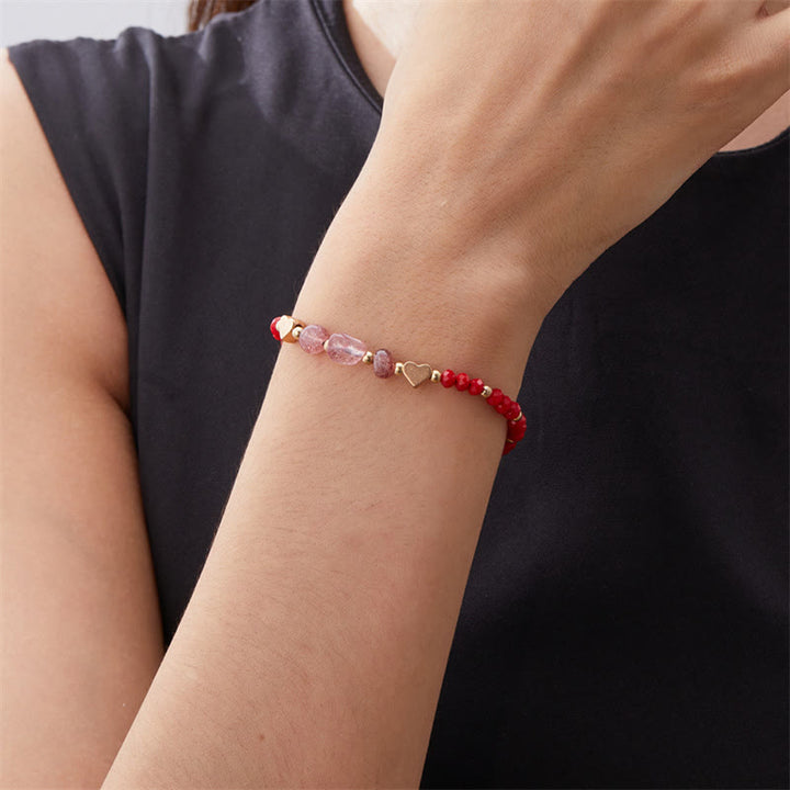 Olivenorma Irregular Natural Gravel Love Beaded Braided Bracelet - image 4